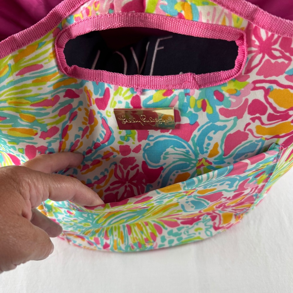 Lilly Pulitzer Multicolor Floral Print Insulated Cooler Tote Bucket Bag - Picture 9 of 12